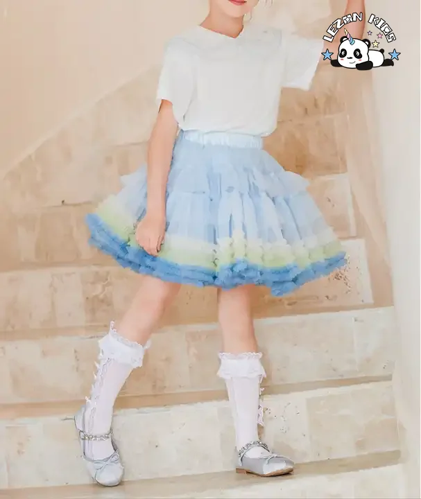 LEZONKIDS - Saia Tutu para Meninas Verão Roupas Infantís Saia Plissada
